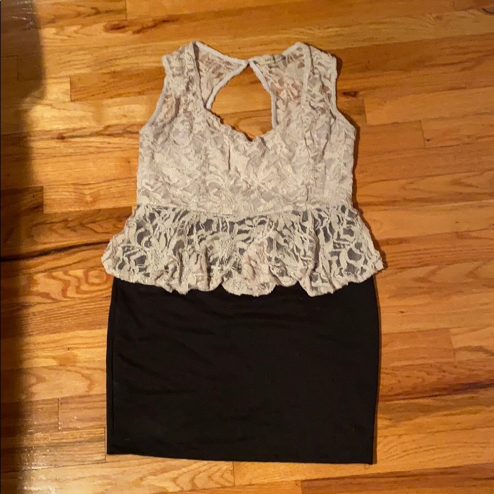 Arden B lace peplum dress